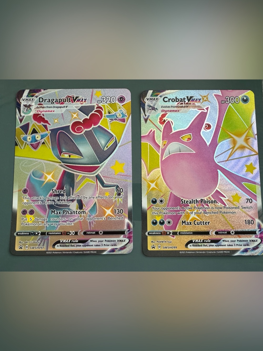 Pokémon TCG Jumbo Cards Lot - Shiny Dragapult & Crobat VMAX Promos